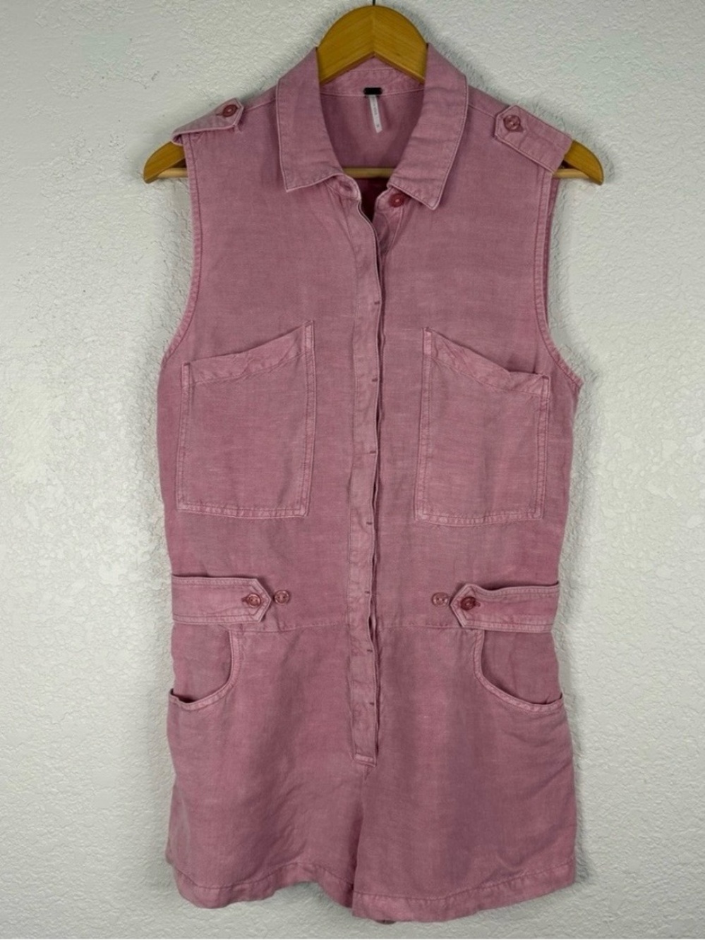 Young Fabulous & Broke Pink Utility Romper